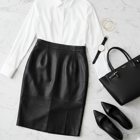 Ann Taylor Dresses & Skirts - Ann Taylor Premium Leather Pencil Skirt - 6